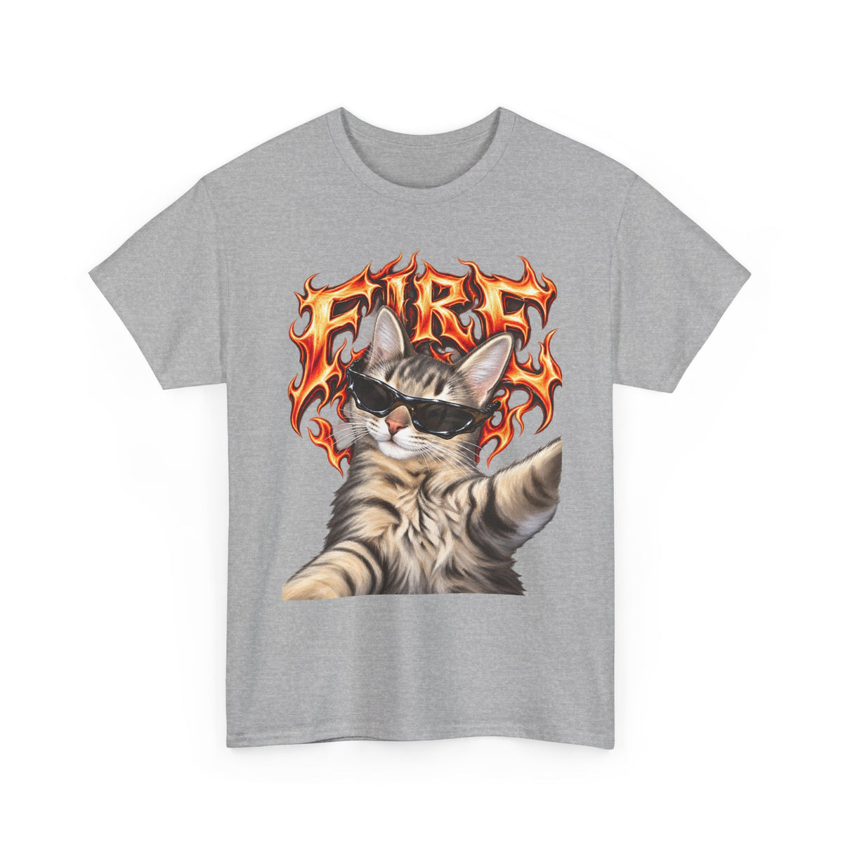 Tricou cu print „FIRE" — bumbac 100%, unisex
