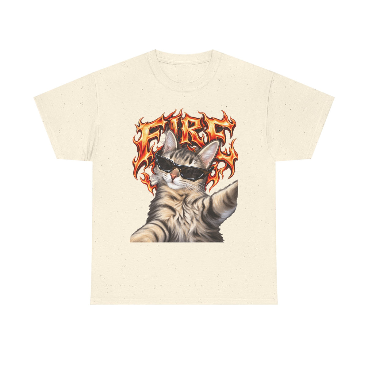Tricou cu print „FIRE" — bumbac 100%, unisex
