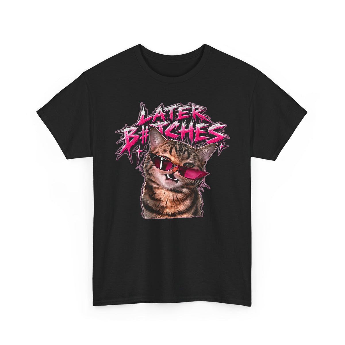 Tricou cu print „LATER B#TCHES." — bumbac 100%, unisex
