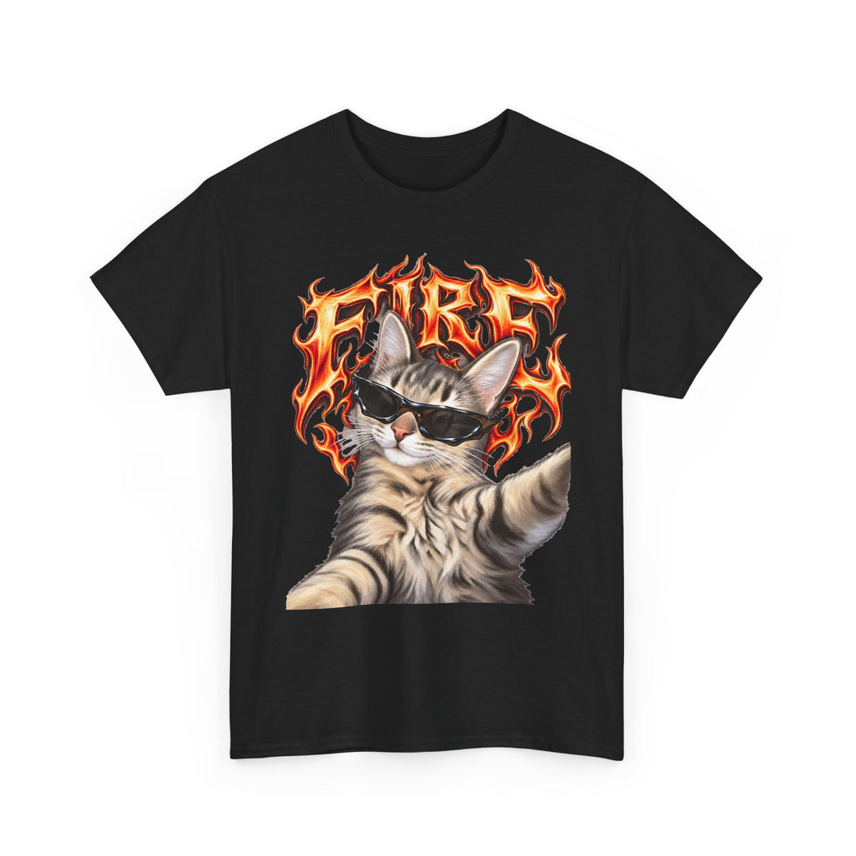 Tricou cu print „FIRE" — bumbac 100%, unisex