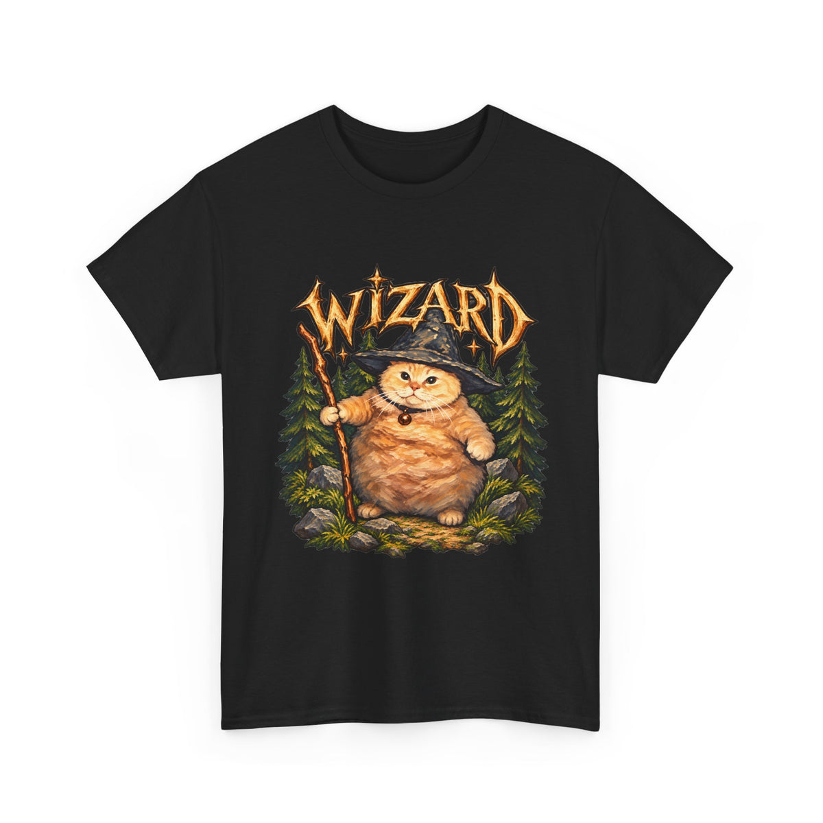 Tricou cu print „WIZARD." — bumbac 100%, unisex