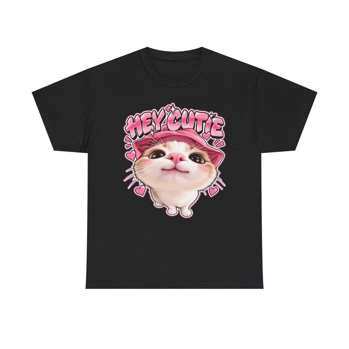 Tricou cu print „HEY CUTIE." — bumbac 100%, unisex