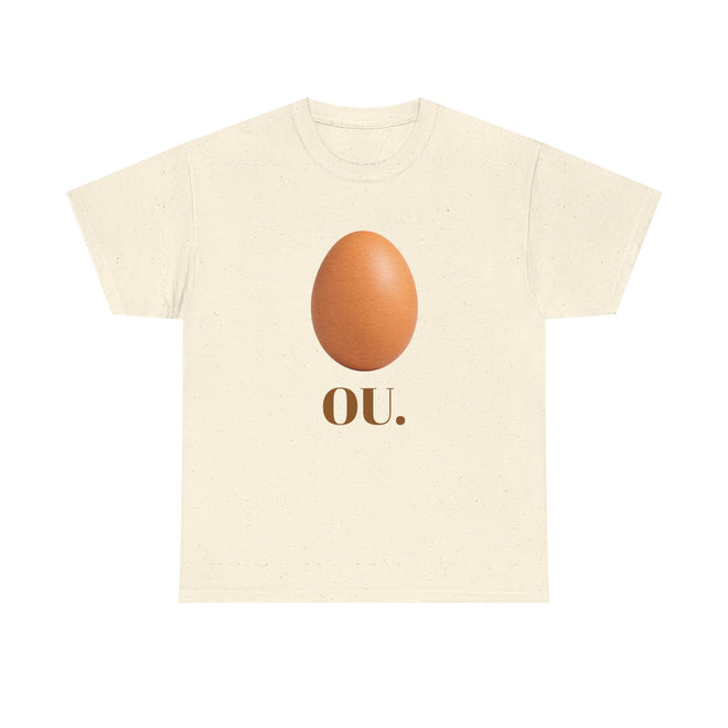 Tricou cu print „OU." — bumbac 100%, unisex