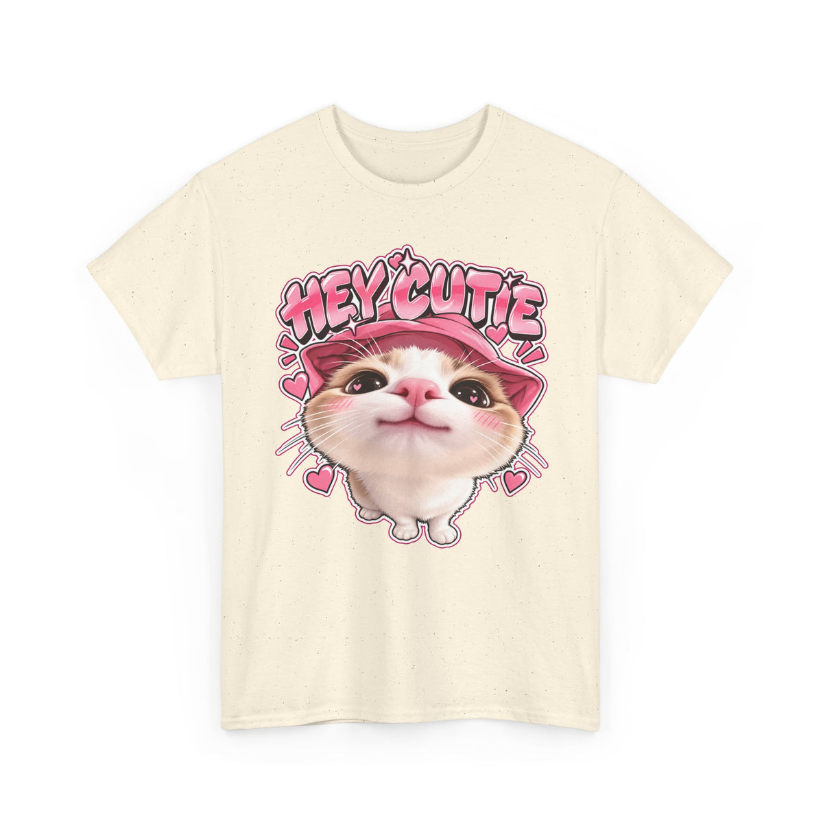 Tricou cu print „HEY CUTIE." — bumbac 100%, unisex