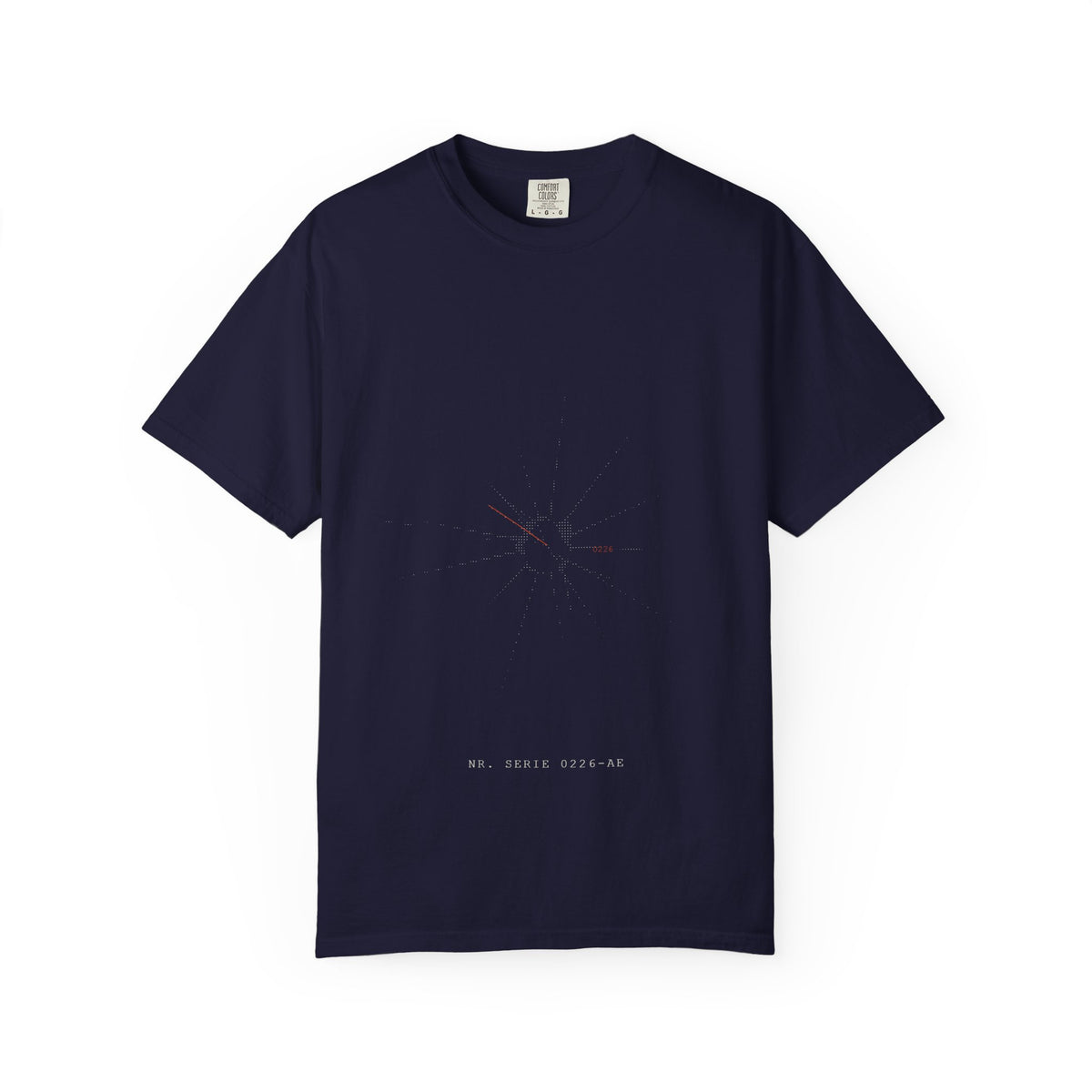 Tricou cu print pe spate „AIA E." — bumbac greu, garment-dyed