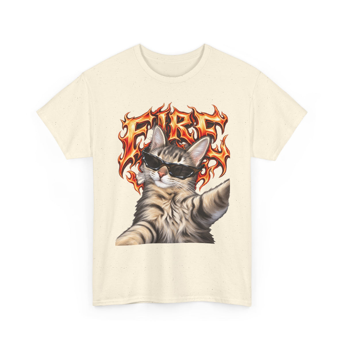 Tricou cu print „FIRE" — bumbac 100%, unisex