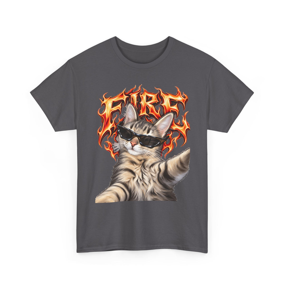 Tricou cu print „FIRE" — bumbac 100%, unisex