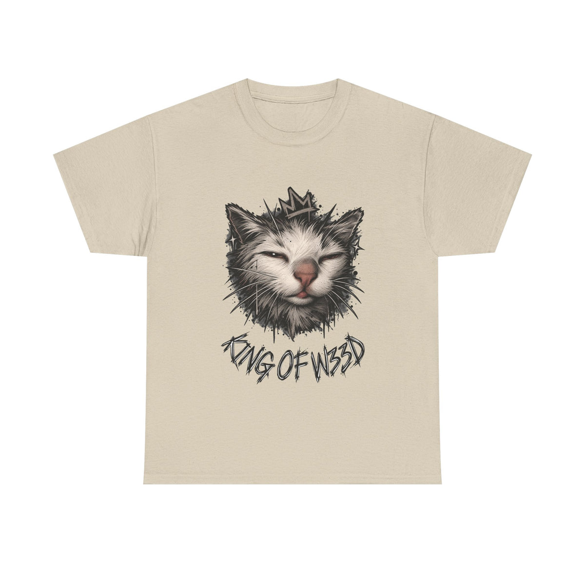 Tricou cu print „KING OF W33D." — bumbac 100%, unisex