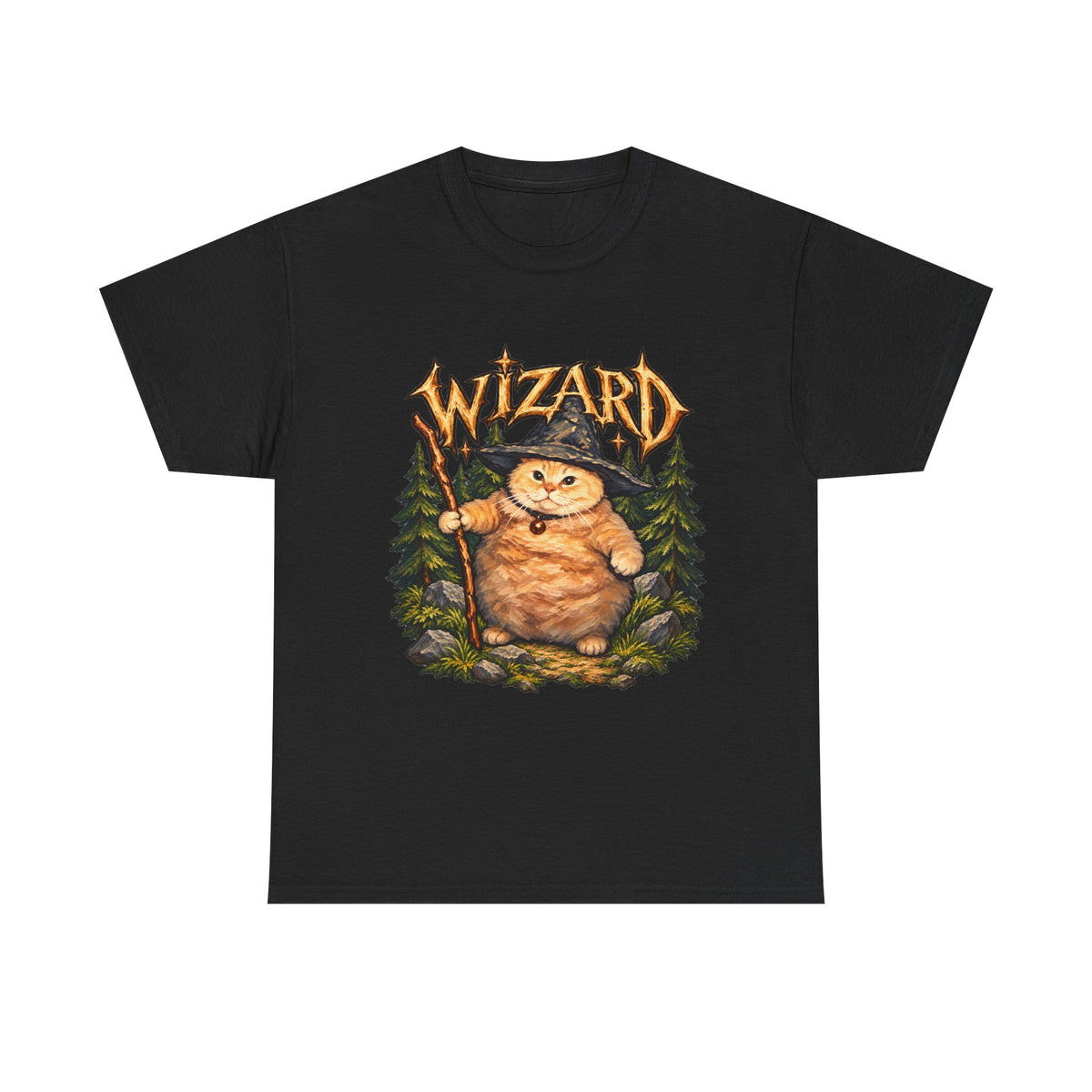 Tricou cu print „WIZARD." — bumbac 100%, unisex