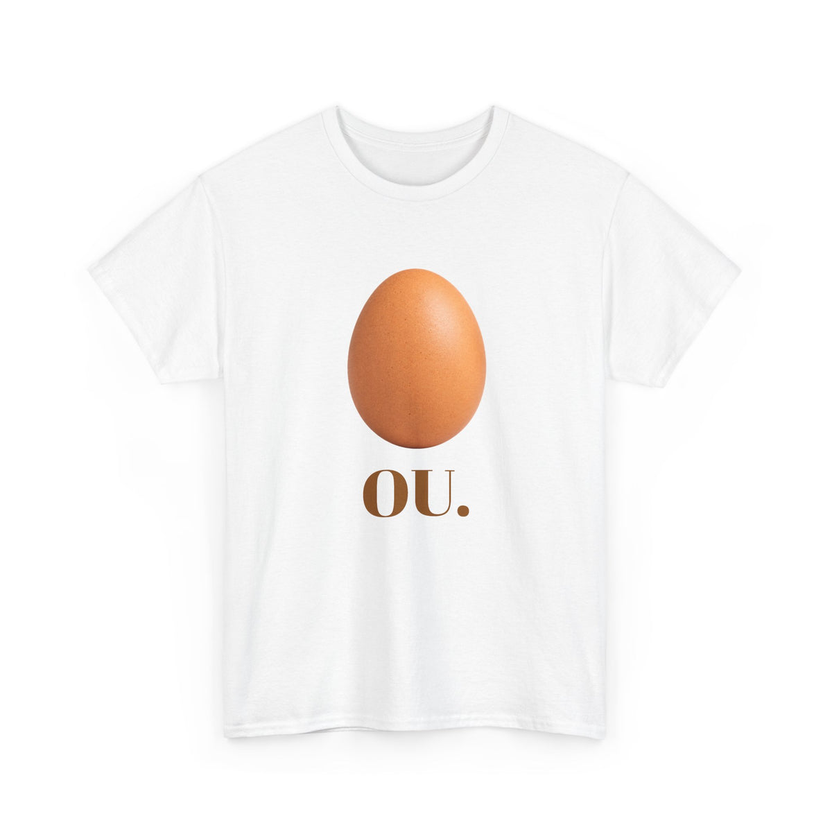 Tricou cu print „OU." — bumbac 100%, unisex