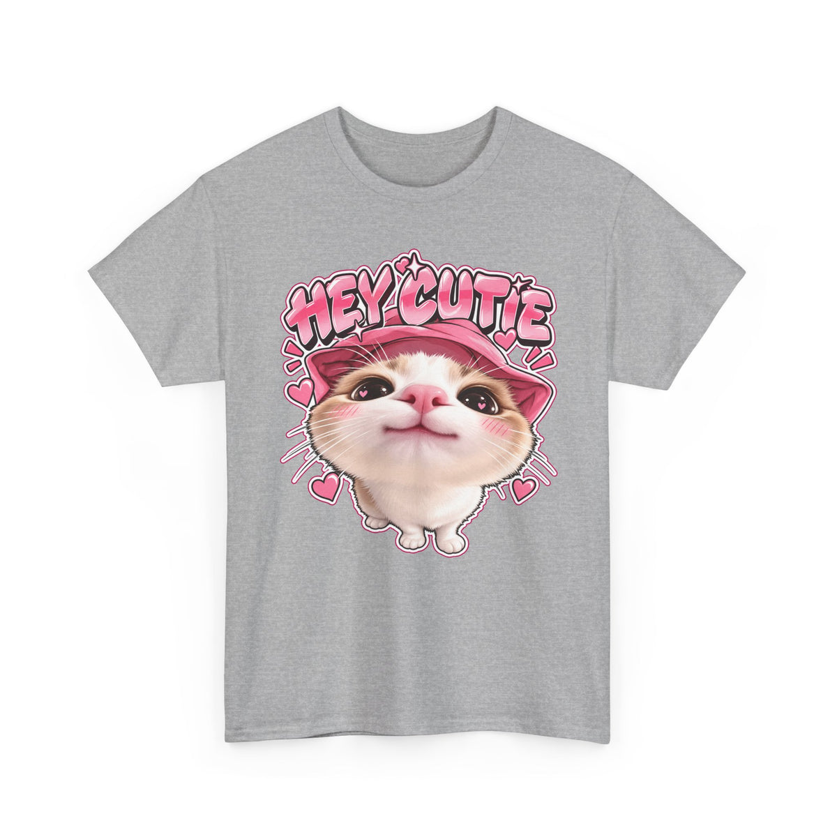 Tricou cu print „HEY CUTIE." — bumbac 100%, unisex