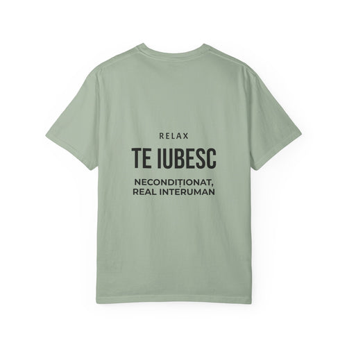 Tricou personalizat garment-dyed — printul tău