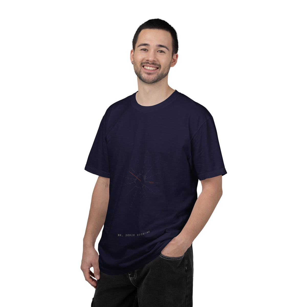Tricou cu print pe spate „AIA E." — bumbac greu, garment-dyed