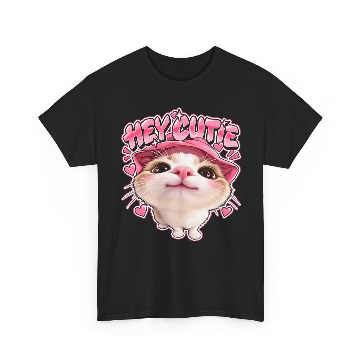 Tricou cu print „HEY CUTIE." — bumbac 100%, unisex