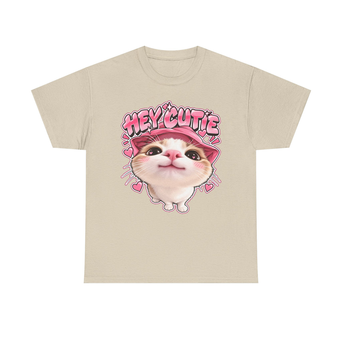 Tricou cu print „HEY CUTIE." — bumbac 100%, unisex