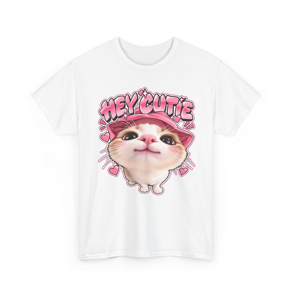Tricou cu print „HEY CUTIE." — bumbac 100%, unisex