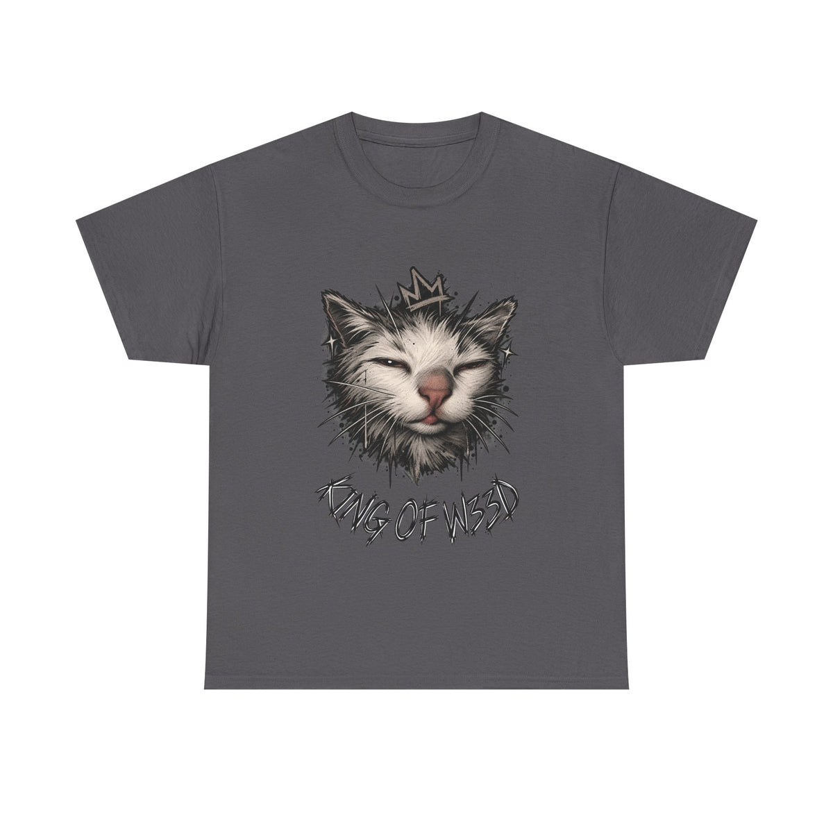 Tricou cu print „KING OF W33D." — bumbac 100%, unisex