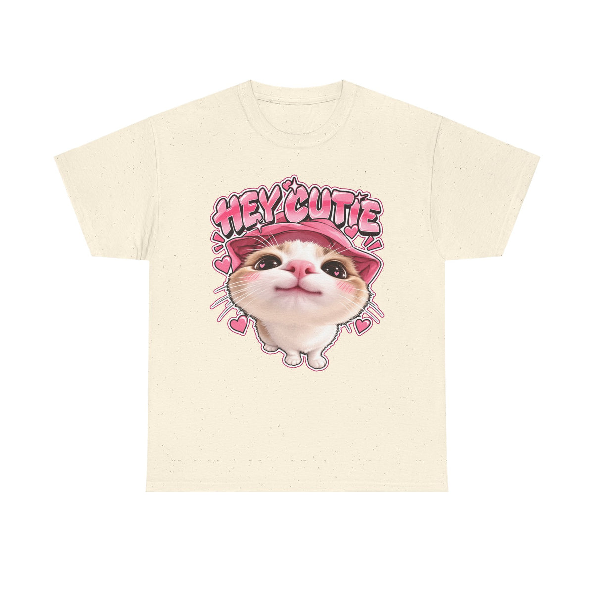 Tricou cu print „HEY CUTIE." — bumbac 100%, unisex