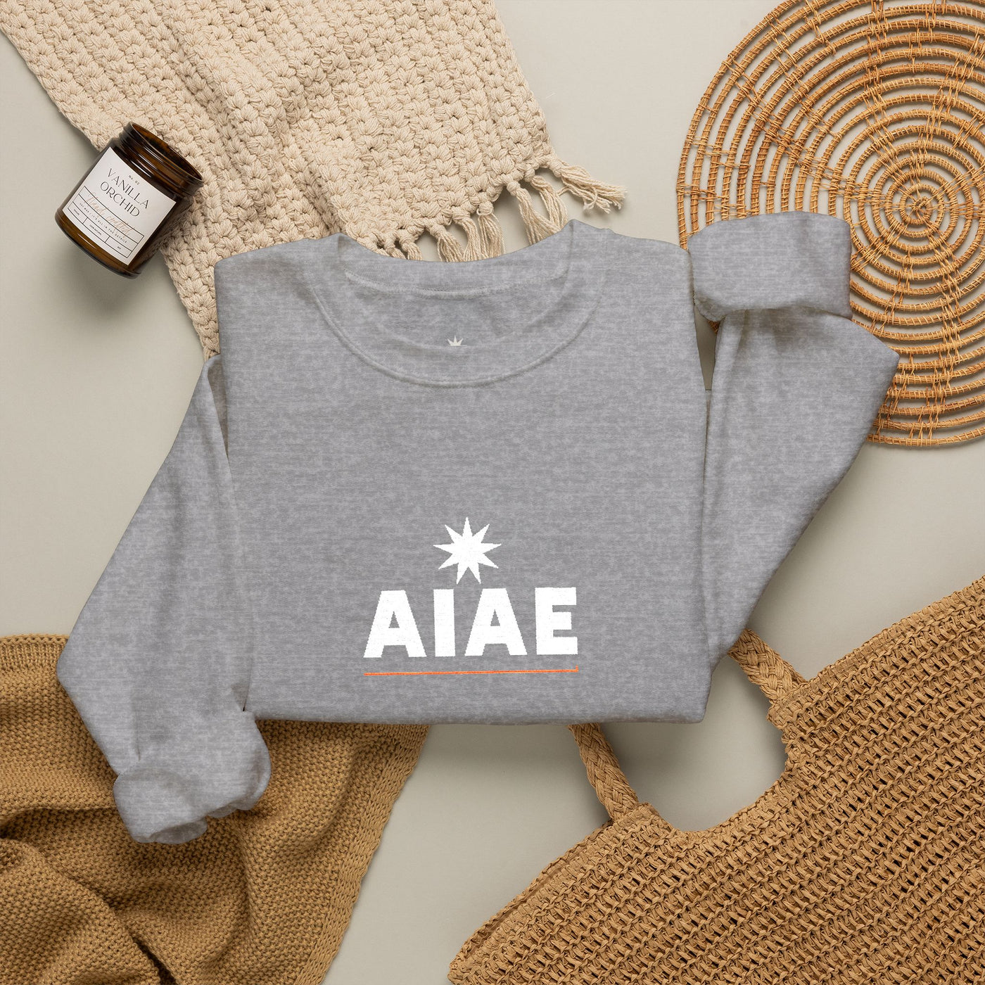 AIAE 01 — Embroidered Crewneck Minimal Wordmark