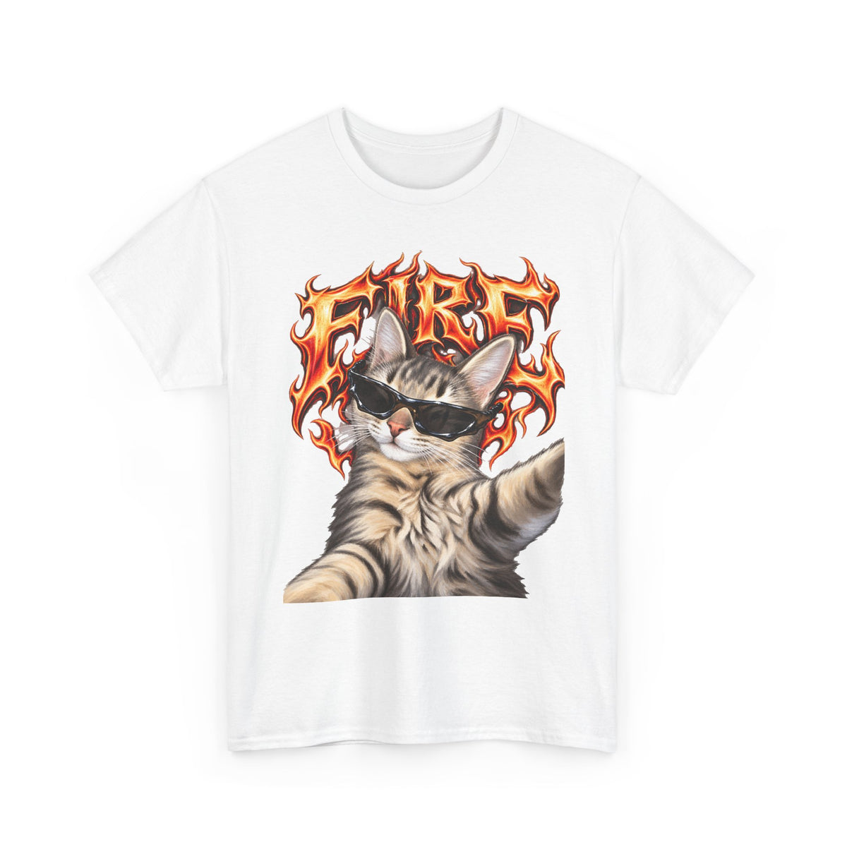Tricou cu print „FIRE" — bumbac 100%, unisex