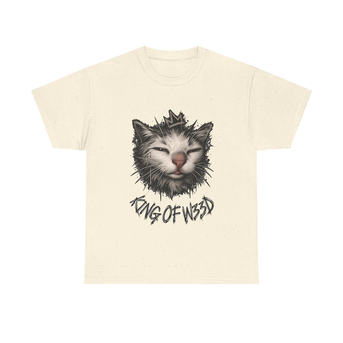 Tricou cu print „KING OF W33D." — bumbac 100%, unisex