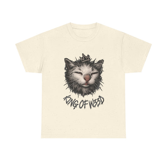 Tricou cu print „KING OF W33D." — bumbac 100%, unisex