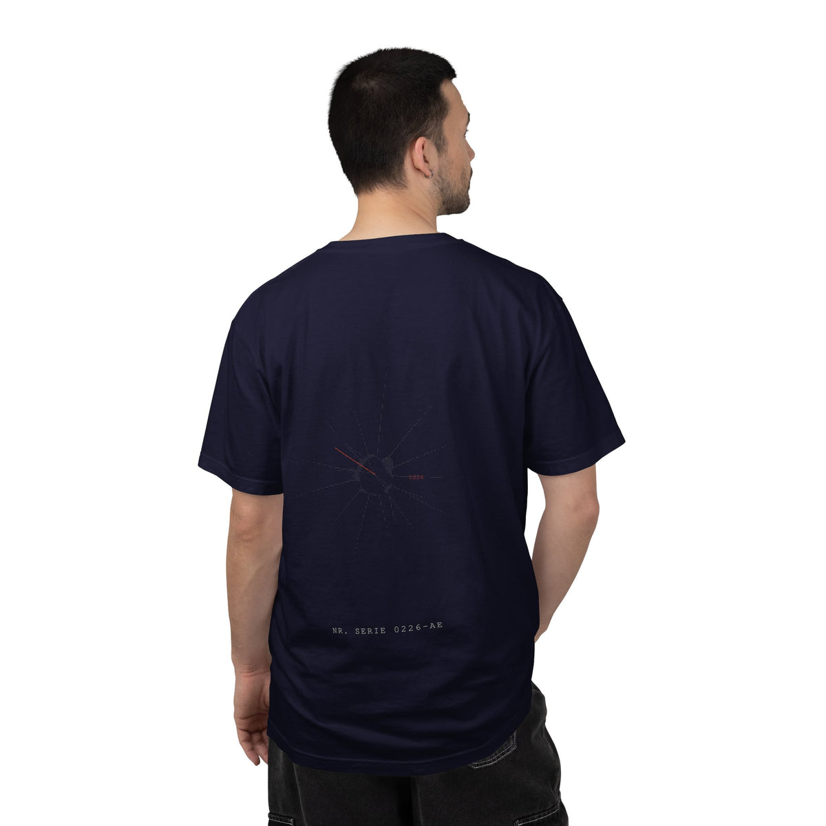 Tricou cu print pe spate „AIA E." — bumbac greu, garment-dyed