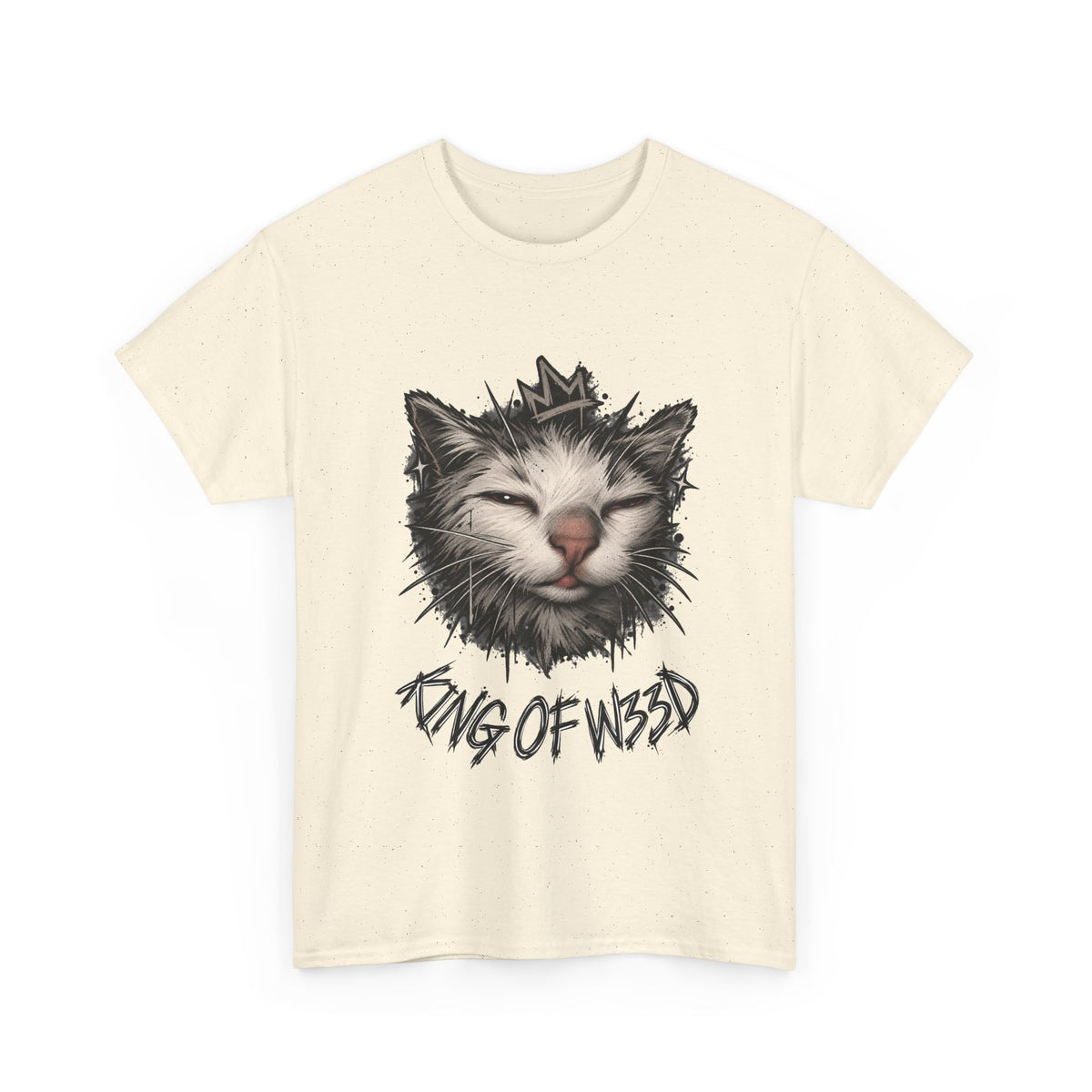 Tricou cu print „KING OF W33D." — bumbac 100%, unisex