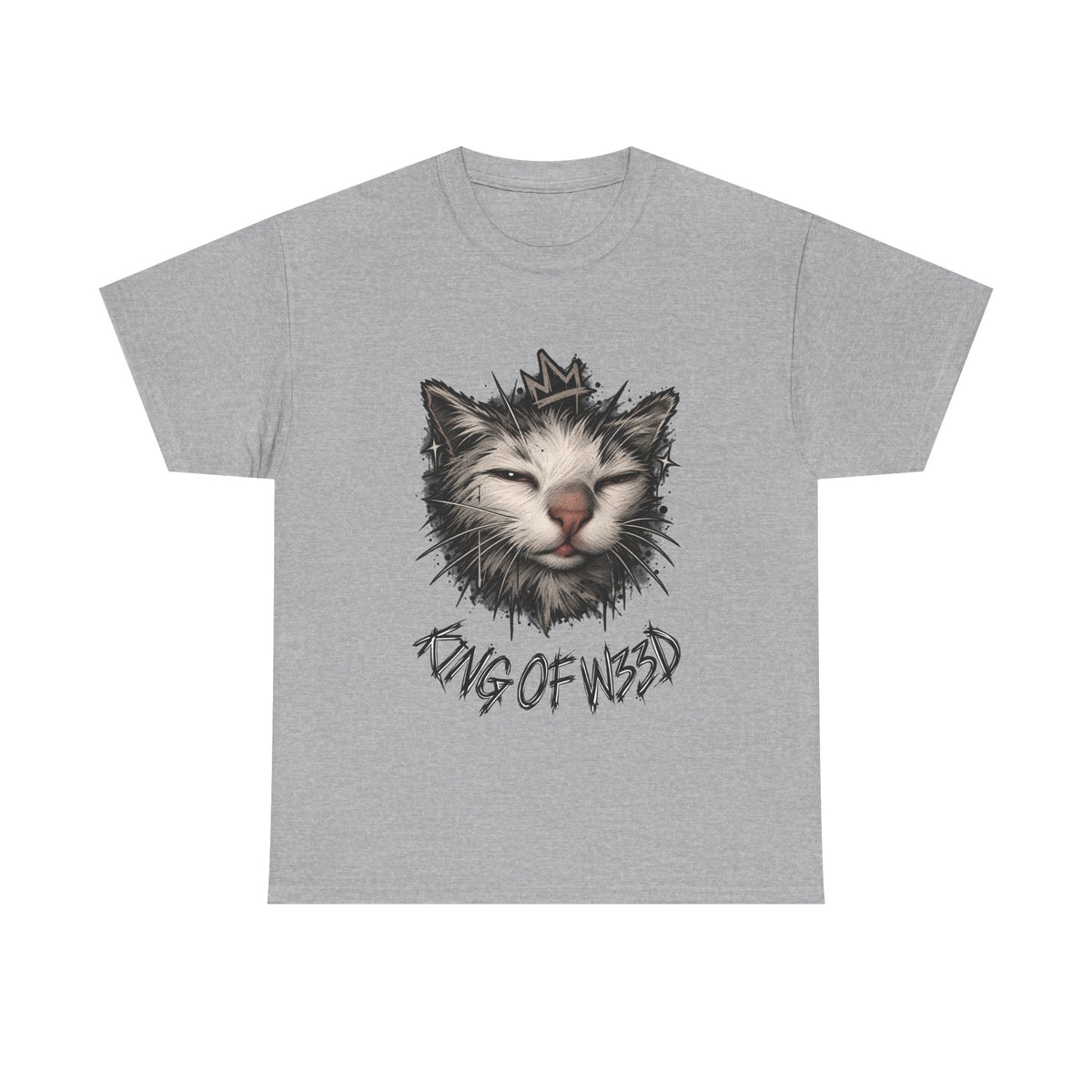 Tricou cu print „KING OF W33D." — bumbac 100%, unisex