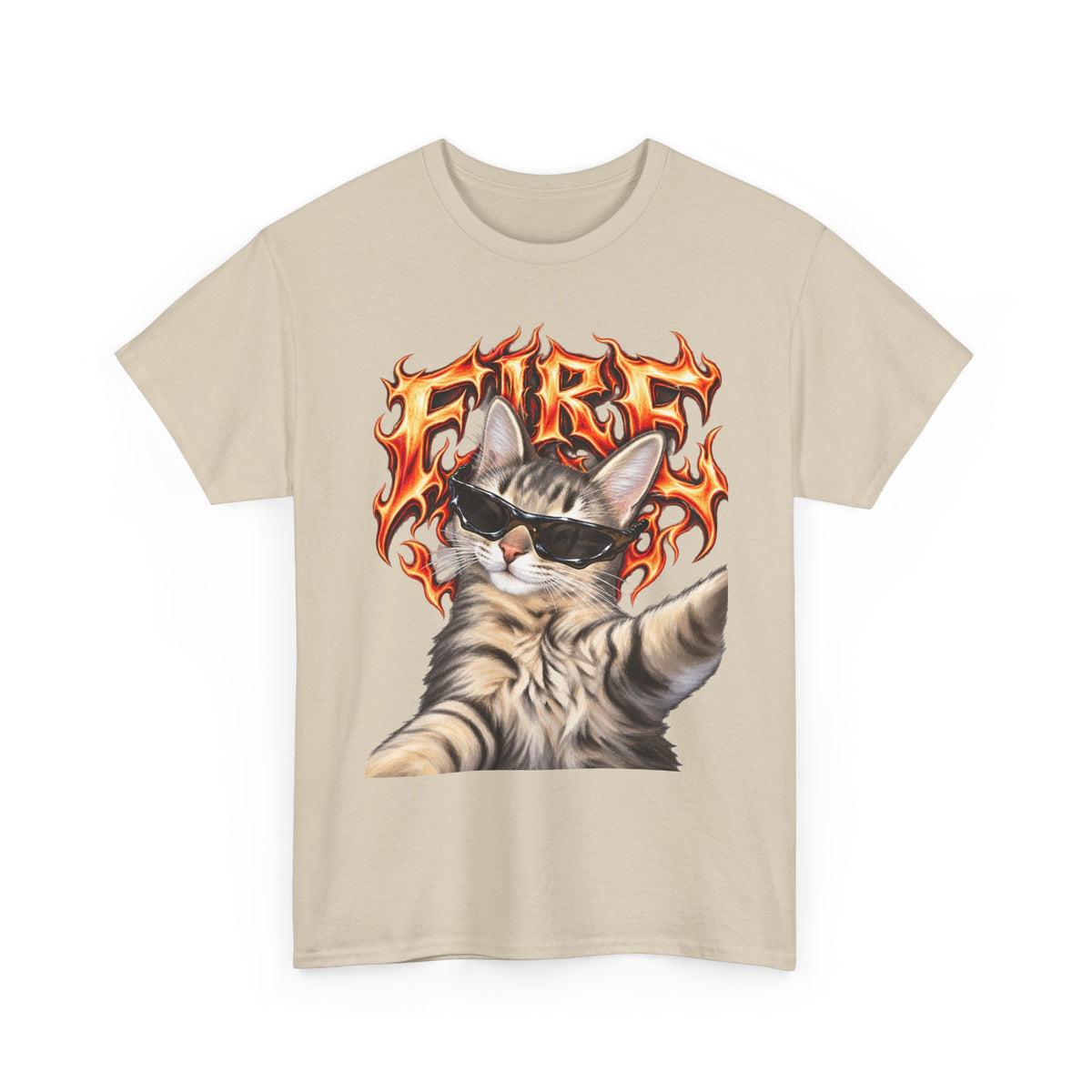 Tricou cu print „FIRE" — bumbac 100%, unisex