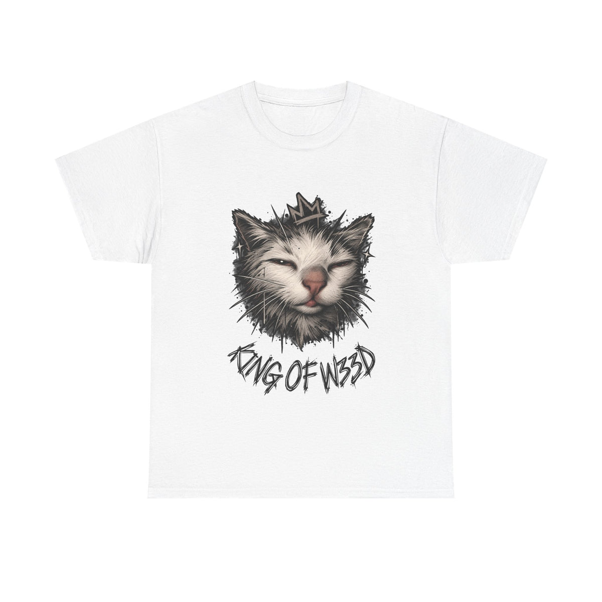 Tricou cu print „KING OF W33D." — bumbac 100%, unisex