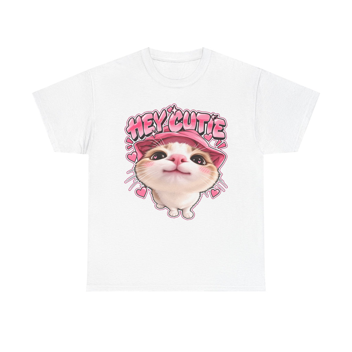 Tricou cu print „HEY CUTIE." — bumbac 100%, unisex