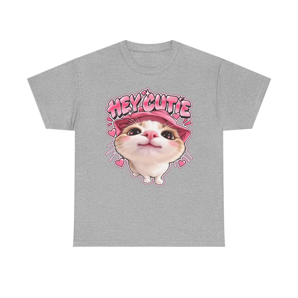Tricou cu print „HEY CUTIE." — bumbac 100%, unisex