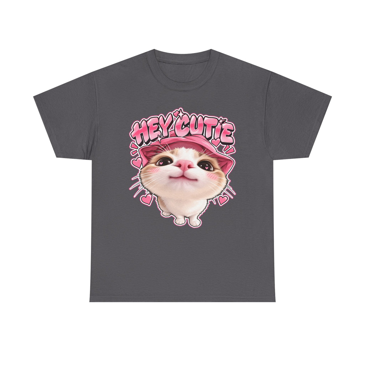 Tricou cu print „HEY CUTIE." — bumbac 100%, unisex