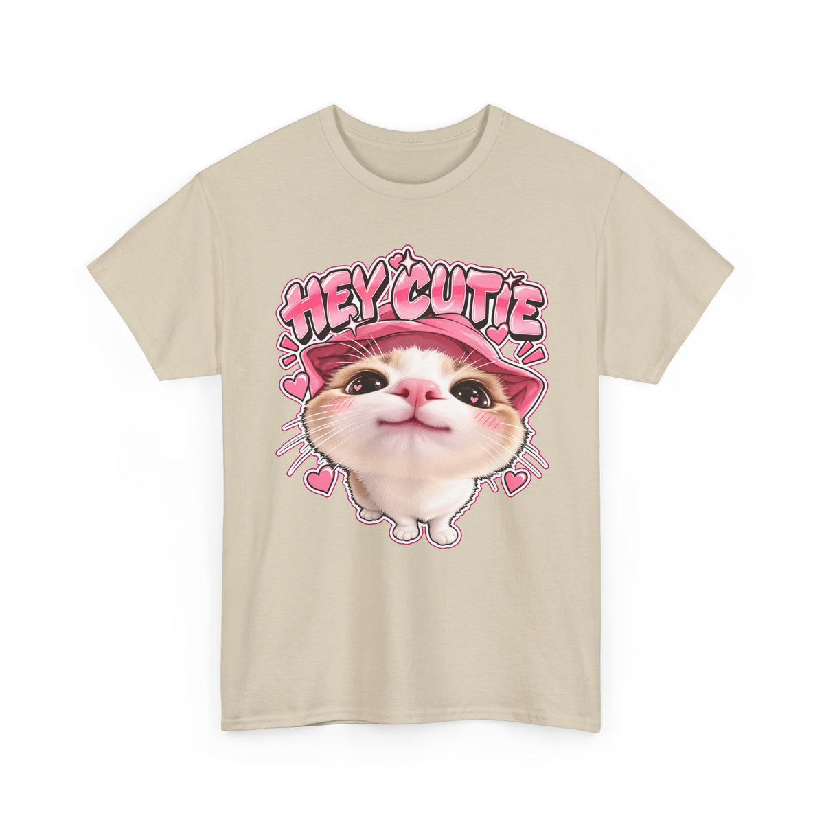 Tricou cu print „HEY CUTIE." — bumbac 100%, unisex