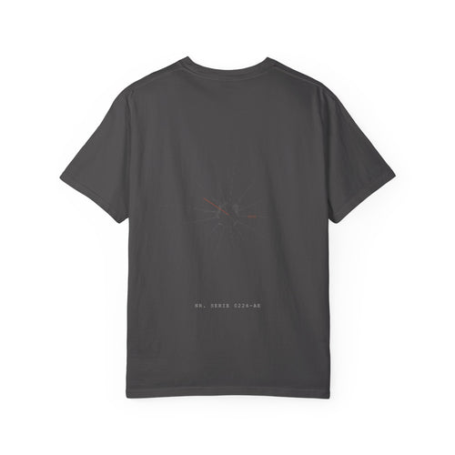 Tricou cu print pe spate „AIA E." — bumbac greu, garment-dyed